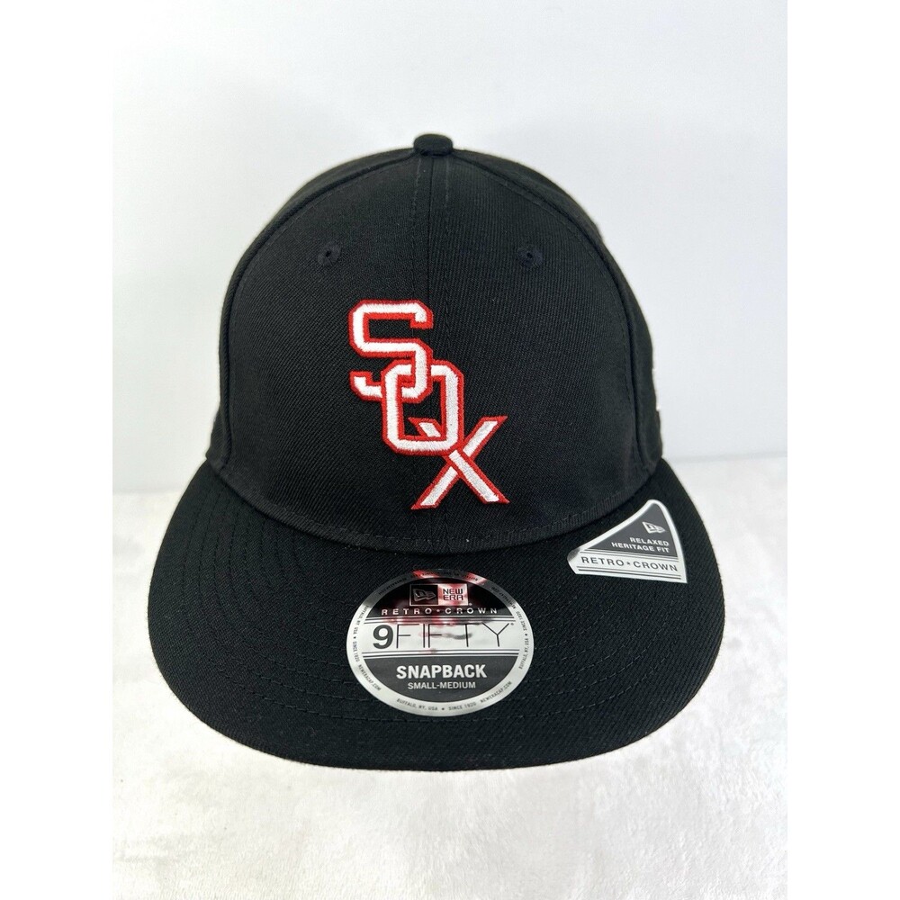 Chicago White Sox New Era Baseball 9FIFTY Hat SnapBack Retro Crown Black S/M